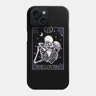 Vintage Halloween Skeleton Tarot Card The Lovers Goth Skull Phone Case