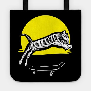 Skeleton Tiger Skateboarding Tote