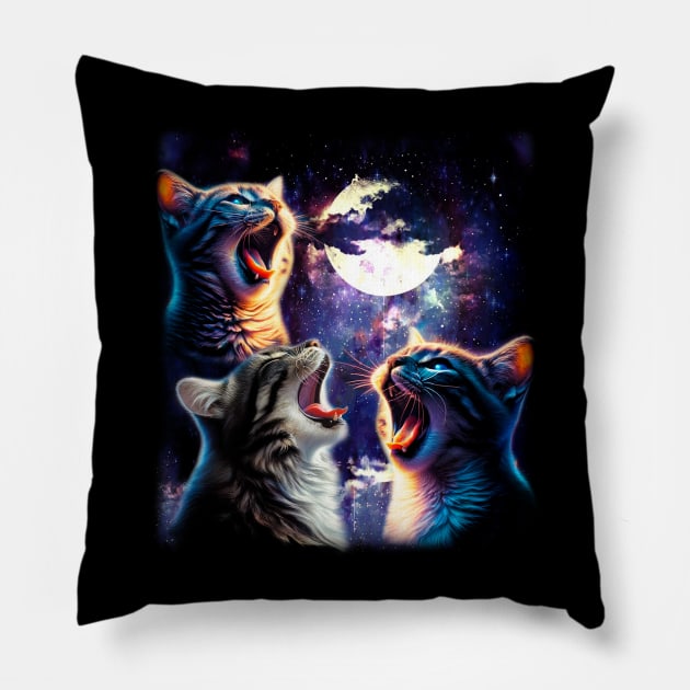 Space Kitty Chic Elevate Your Wardrobe with Cat UFO Designs Pillow by Smoking Robot