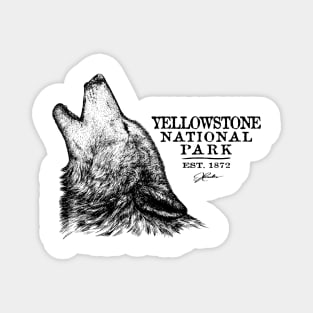 Yellowstone National Park Howling Wolf Magnet