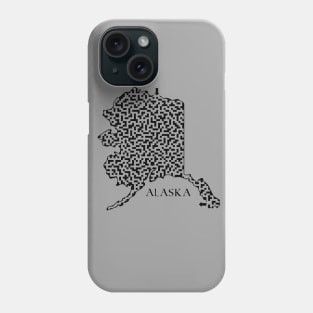 Alaska State Outline Maze & Labyrinth Phone Case