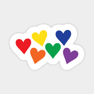 Hearts Gay Pride Magnet