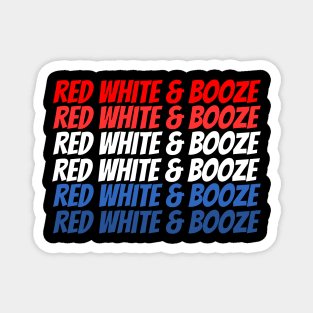 Red White and Booze 4th of July Magnet