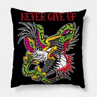 Eagle And Snake Traditional Old School Tattoo Pillow