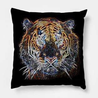 Tiger Head Electric Silhouette 02 Pillow