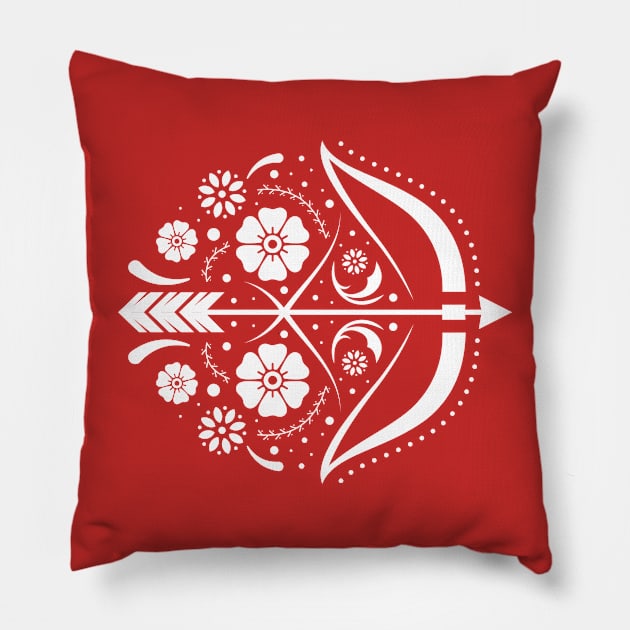 Floral Folk Style Archery Pillow by ElusiveIntro