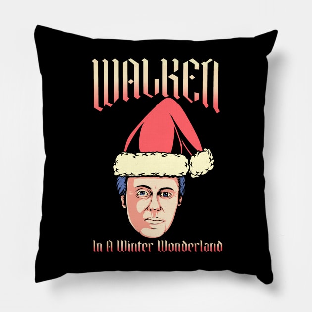 Walken In A Winter Wonderland Christmas Knit Pillow by notajellyfan