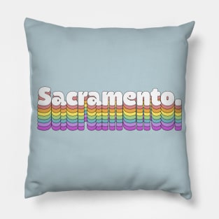 Sacramento, CA \/\/\/\ Retro Typography Design Pillow