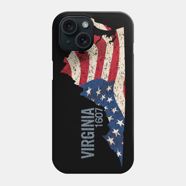 Virginia 1607 with USA Stars and Stripes Phone Case by hobrath