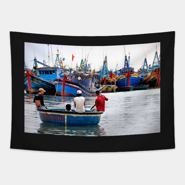 Vietnam - petit port de pêche de Miu Ne Tapestry by franck380