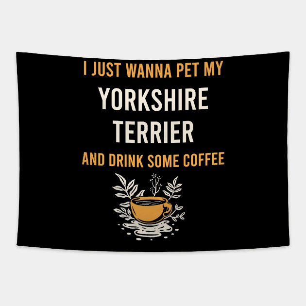 Yorkshire Terrier Yorkie Yorkies Dog Coffee Tapestry by Hanh Tay