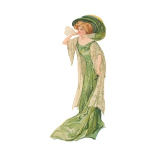 Edwardian society lady - Green T-Shirt