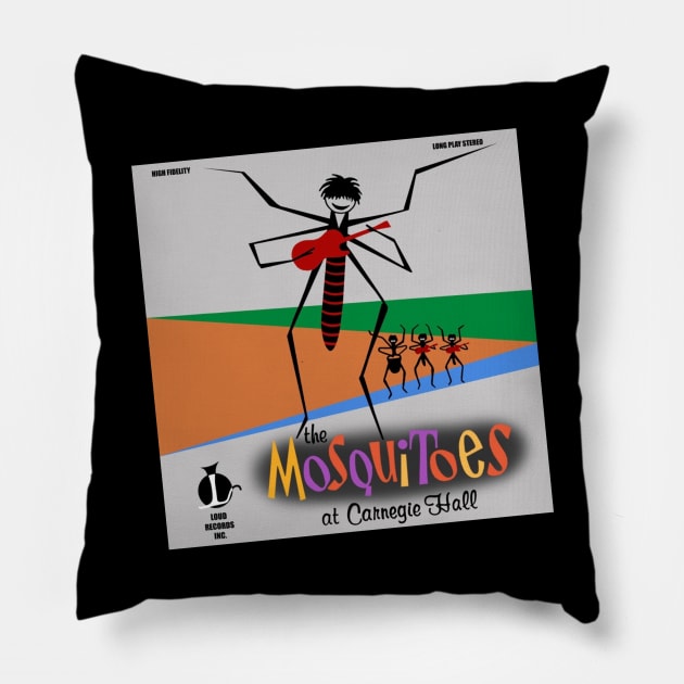 2-Sided Mosquitoes at Carnegie Hall Pillow by Tip-Tops