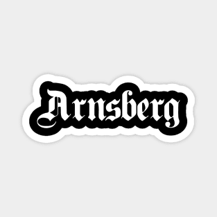 Arnsberg written with gothic font Magnet