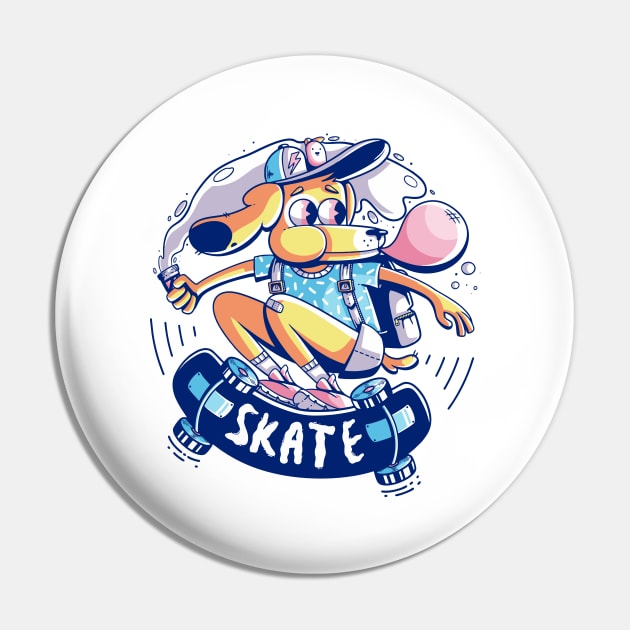 dog skater with gum Pin by TADYSHOP