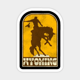 Wyoming Vintage Western Cowboy Rodeo Travel Souvenir Magnet
