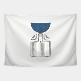 Arch Balance Blue - Mid century modern Tapestry