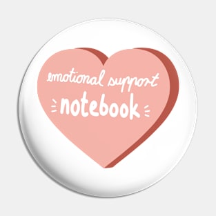 emotional support notebook calligraphy in a pink heart ( sticker decoration notebook ) Pin