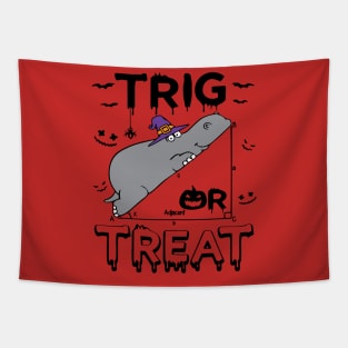 Halloween Trig or Treat Hippo Tapestry