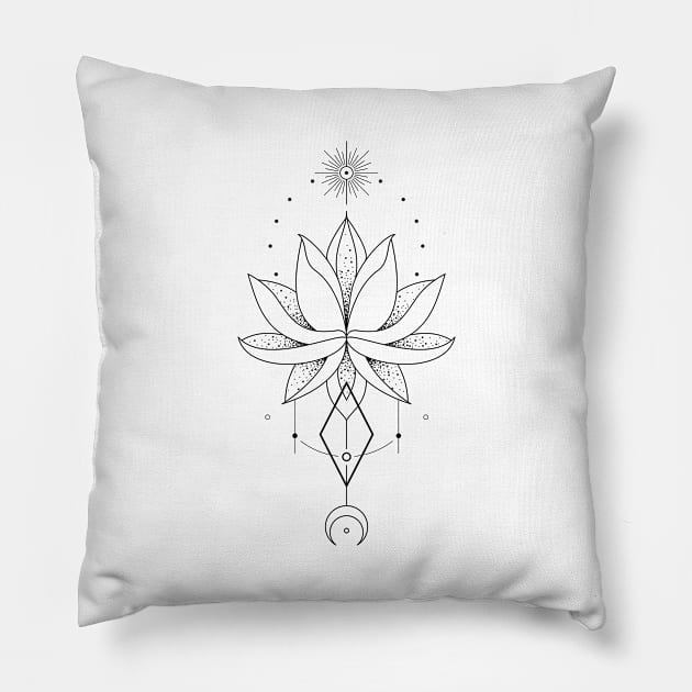 Lotus Yoga Tattoo Pillow by Human_Pretzel