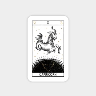 Capricorn Distressed Goth Tarot Zodiac Sign Magnet