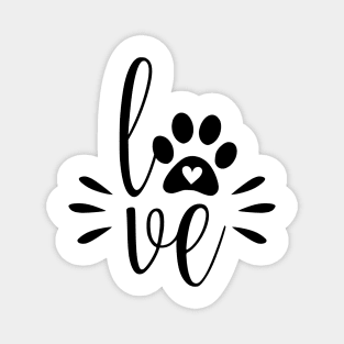 Dog Love - Cute Dog Paw Quote Magnet