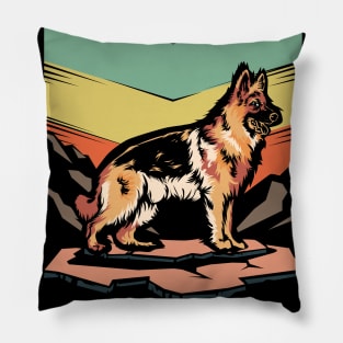 German Shepherd | Retro design for Dog Lovers Pillow