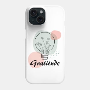 Gratitude floral light bulb, inspirational meanings Phone Case