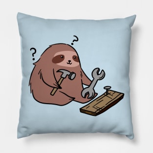 Sloth Working with Tools Pillow