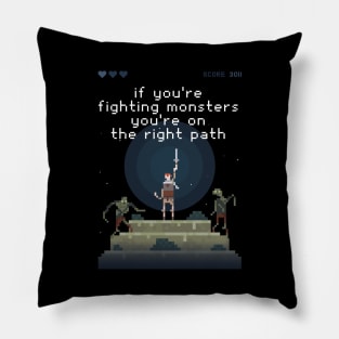 Fight Monster Pixel Game Pillow