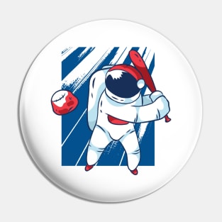 Baseball Astronaut Pin