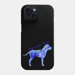 Dont buy adopt cute watercolor dog blue Phone Case