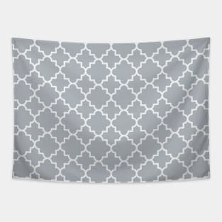 Classic Quatrefoil pattern in silver grey Tapestry