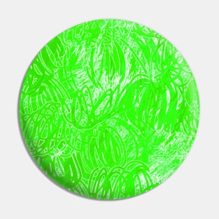 Green Abstract Tropical Circular Design Pin