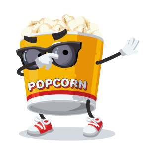 Dabbing cartoon filled yellow popcorn bucket T-Shirt