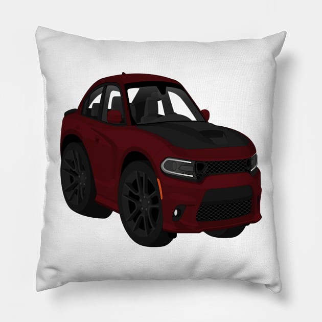 Charge Dark-Red + Black hood Pillow by VENZ0LIC