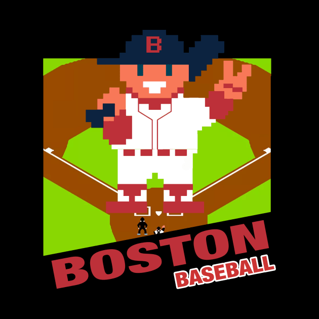 Boston Baseball 8 bit pixel art cartridge design by MulletHappens