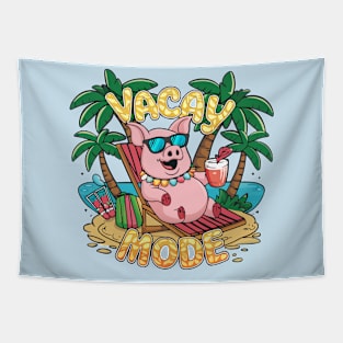 Aloha Hawaiian Pig Vacay Mode Tapestry