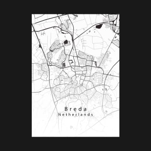 Breda Netherlands City Map white T-Shirt