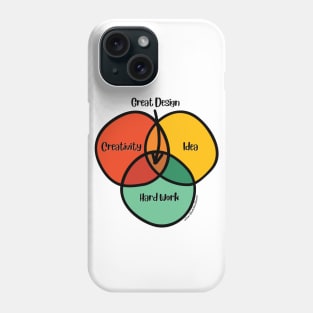 Venn Diagram Great Graphic Design Creativity Idea Hard Work Phone Case