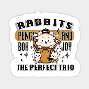 Rabbit with pencil box T-Shirt 01 Magnet