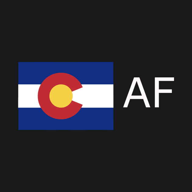 Colorado Flag State Outline AF (white) by Big Term Designs