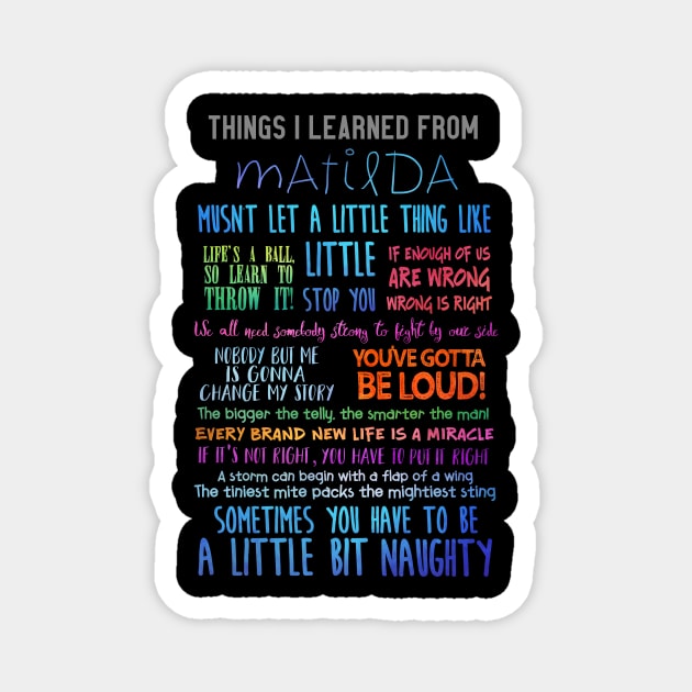 Things I Learned From Matilda the Musical Magnet by TheatreThoughts