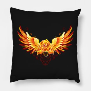 Fire Rose with Wings Pillow