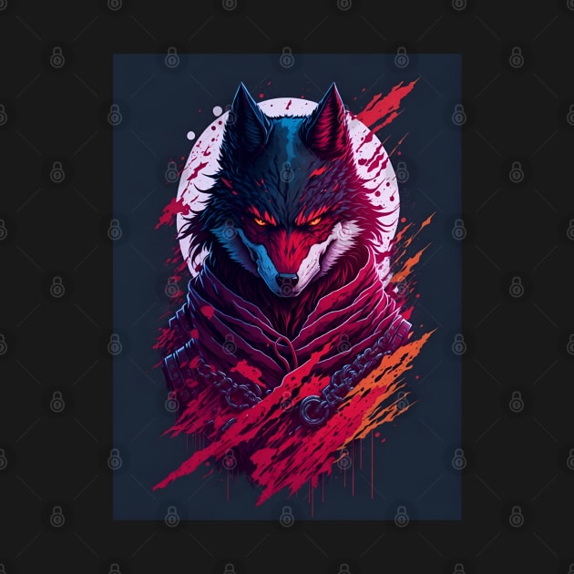 evil ninja wolf magic by Azizshirts