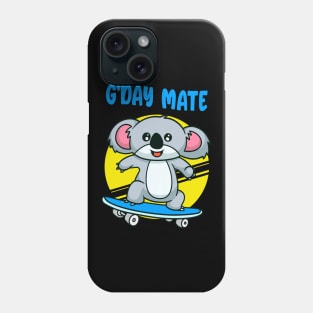 Cute Koala On Australia Kids Skateboard Phone Case