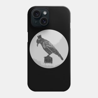 Crowned Crow Black Phone Case