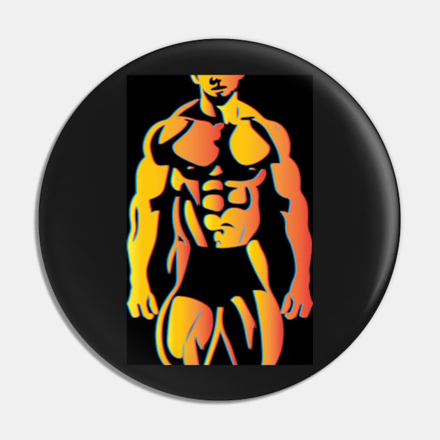 Male Physique Pin by ArtFactoryAI