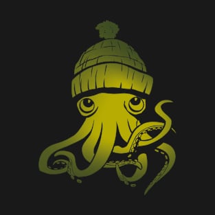 Cozy Octopus: Winter Beanie Delight T-Shirt