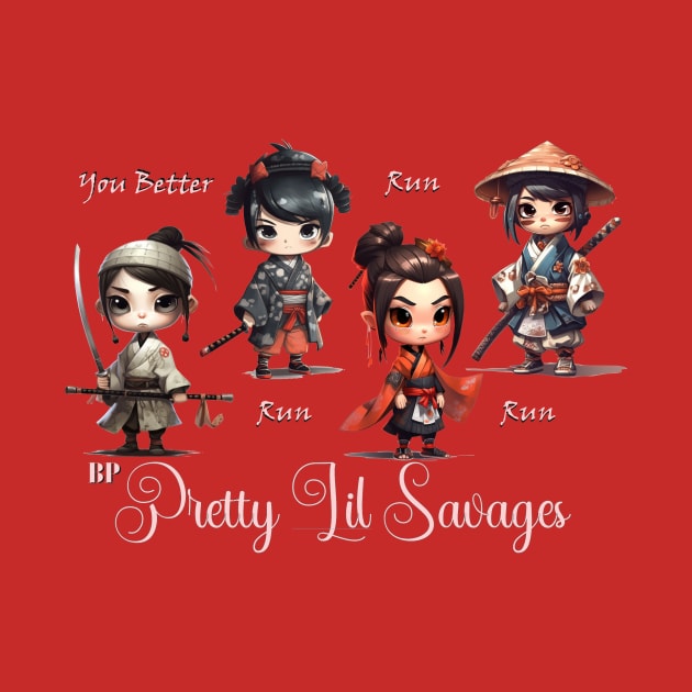 Pretty Lil Savages - Samurai Girls by PlayfulPandaDesigns